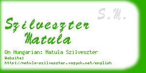 szilveszter matula business card